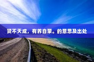 贤不天成，有养自蒙。的意思及出处
