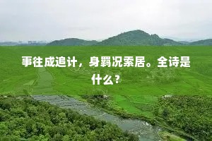 事往成追计，身羁况索居。全诗是什么？