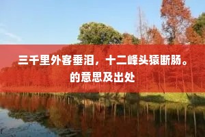 三千里外客垂泪，十二峰头猿断肠。的意思及出处