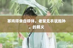 寒鸡得食自呼伴，老叟无衣犹抱孙。的释义