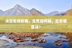 决定轮排到我。生死如何躲。出自哪首诗？