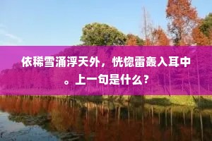依稀雪涌浮天外，恍惚雷轰入耳中。上一句是什么？