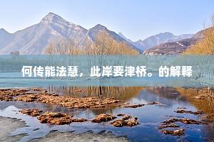 何传能法慧，此岸要津桥。的解释