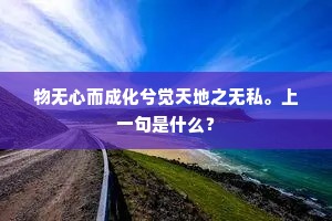 物无心而成化兮觉天地之无私。上一句是什么？