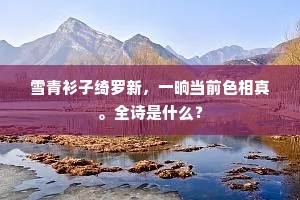 雪青衫子绮罗新，一晌当前色相真。全诗是什么？