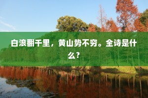白浪翻千里，黄山势不穷。全诗是什么？