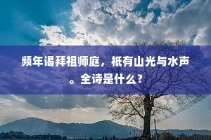 频年谒拜祖师庭，祗有山光与水声。全诗是什么？