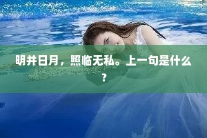 明并日月，照临无私。上一句是什么？