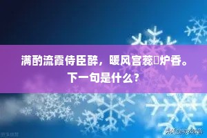 满酌流霞侍臣醉，暖风宫蕊雜炉香。下一句是什么？