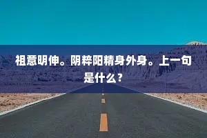 祖意明伸。阴粹阳精身外身。上一句是什么？