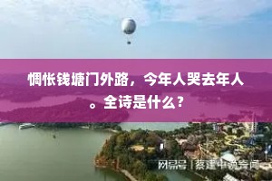 惆怅钱塘门外路，今年人哭去年人。全诗是什么？