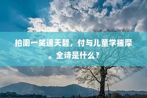 拍阑一笑遥天碧，付与儿童学揣摩。全诗是什么？