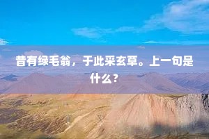 昔有绿毛翁，于此采玄草。上一句是什么？