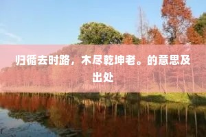 归循去时路，木尽乾坤老。的意思及出处