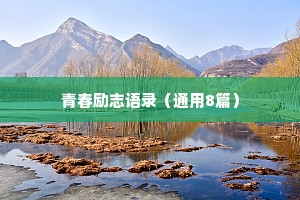 青春励志语录（通用8篇）