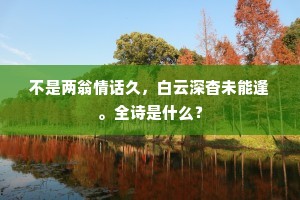 不是两翁情话久，白云深杳未能逢。全诗是什么？