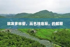 故友多林壑，高名独庙廊。的解释