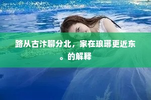 路从古汴聊分北，家在琅琊更近东。的解释