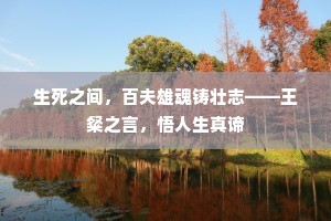 生死之间，百夫雄魂铸壮志——王粲之言，悟人生真谛