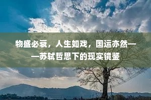 物盛必衰，人生如戏，国运亦然——苏轼哲思下的现实镜鉴