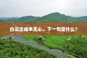 白云出岫本无心。下一句是什么？