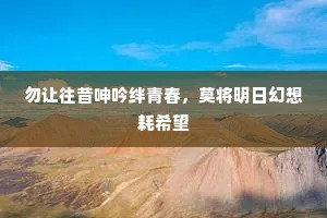 勿让往昔呻吟绊青春，莫将明日幻想耗希望