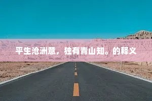 平生沧洲意，独有青山知。的释义