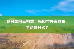 竟日裴回无俗意，祗因竹外有秋山。全诗是什么？