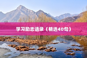 学习励志语录（精选40句）