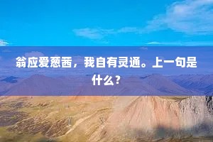 翁应爱葱茜，我自有灵通。上一句是什么？