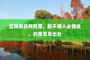 尝闻都邑有胜意，既不锺人必锺此。的意思及出处