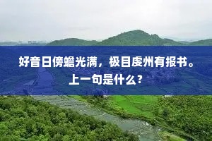 好音日傍蟾光满，极目虔州有报书。上一句是什么？