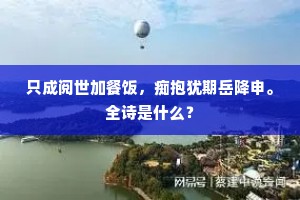 只成阅世加餐饭，痴抱犹期岳降申。全诗是什么？