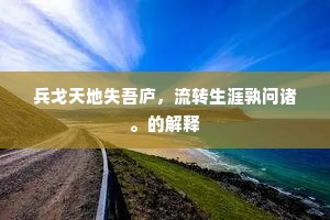 兵戈天地失吾庐，流转生涯孰问诸。的解释