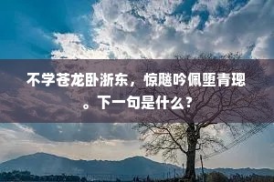 不学苍龙卧浙东，惊飚吟佩堕青璁。下一句是什么？