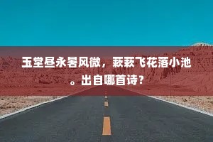 玉堂昼永暑风微，蔌蔌飞花落小池。出自哪首诗？