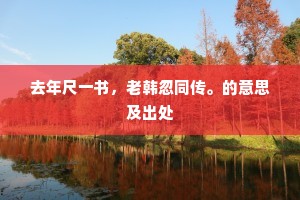 去年尺一书，老韩忽同传。的意思及出处