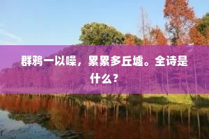 群鸦一以噪，累累多丘墟。全诗是什么？