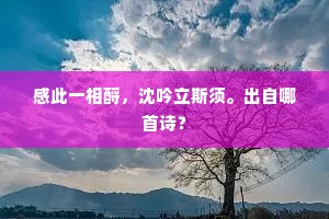感此一相酹，沈吟立斯须。出自哪首诗？
