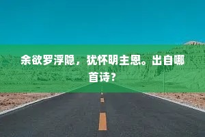 余欲罗浮隐，犹怀明主恩。出自哪首诗？