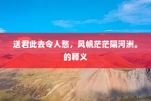 送君此去令人愁，风帆茫茫隔河洲。的释义