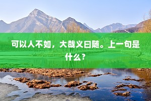 可以人不如，大哉义曰随。上一句是什么？