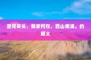 楚尾吴头，我家何在，西山南浦。的释义