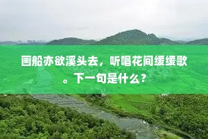 画船亦欲溪头去，听唱花间缓缓歌。下一句是什么？
