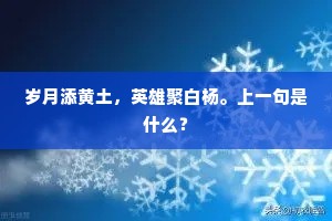 岁月添黄土，英雄聚白杨。上一句是什么？