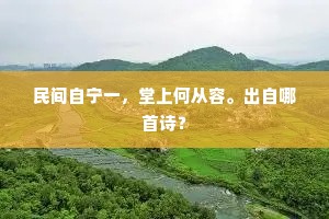 民间自宁一，堂上何从容。出自哪首诗？
