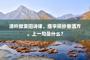 清吟微变旧诗律，细字闲抄新酒方。上一句是什么？
