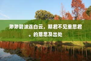 渺渺碧波连白云，期君不见重思君。的意思及出处