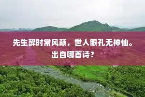 先生醉时常风颠，世人眼孔无神仙。出自哪首诗？