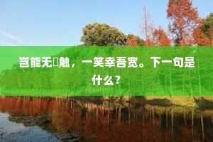 岂能无牴触，一笑幸吾宽。下一句是什么？
